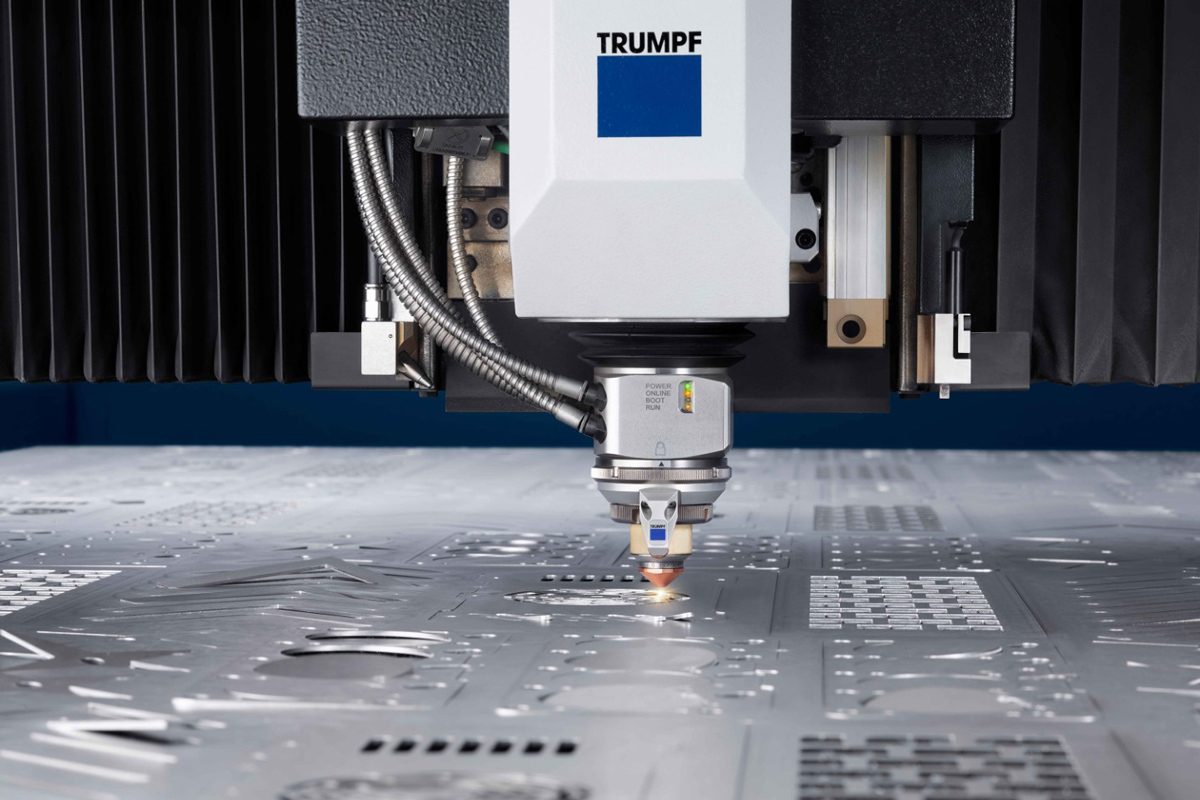 Machine during laser cutting